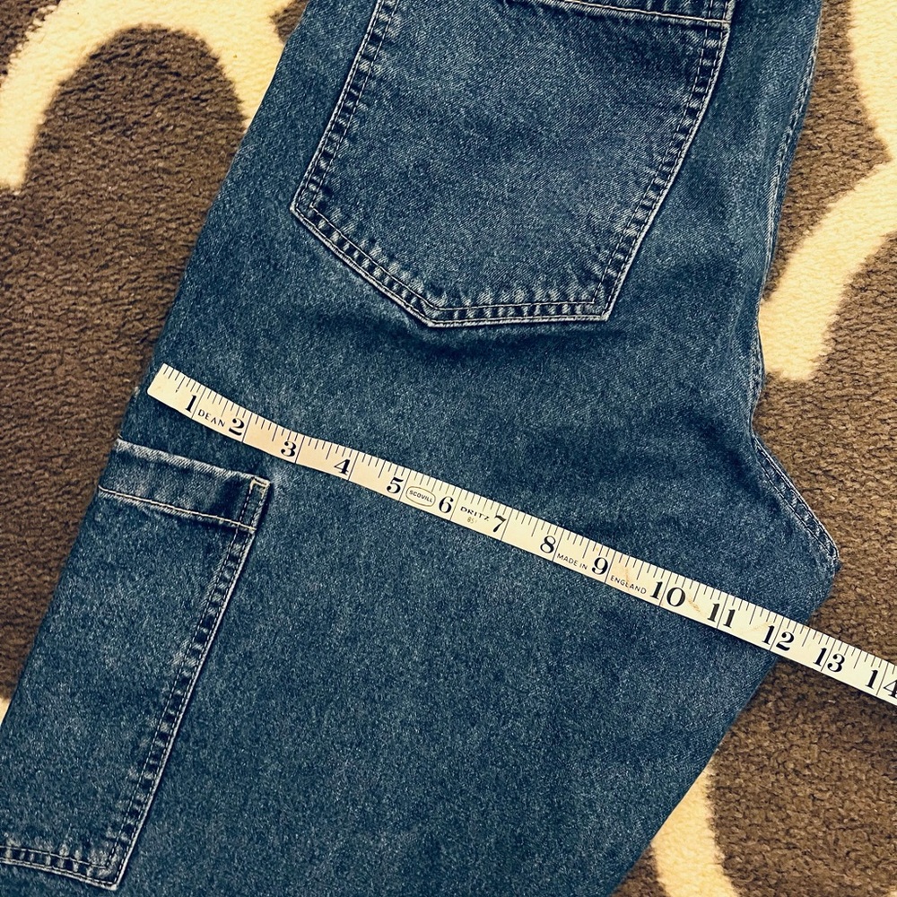 H&M DIVIDED Blue Denim cargo style women’s size 8 Jeans. Hi rise wide leg - Picture 12 of 12